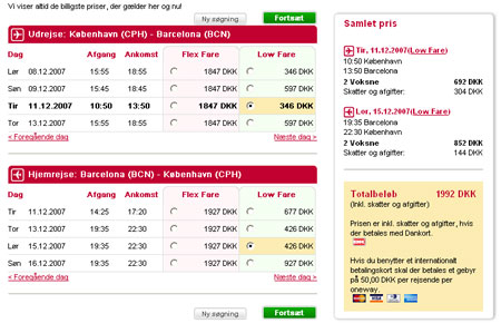 Sterling - priser på flybilletter