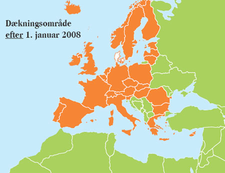 Det gule sygesikringsbevis’ dækning efter 1. januar 2008